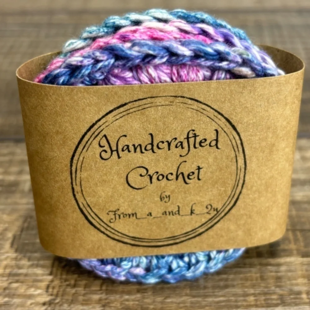 Handcrafted Crochet Face Round Scrubbies Makeup Remover‎ Set Cotton Yarn